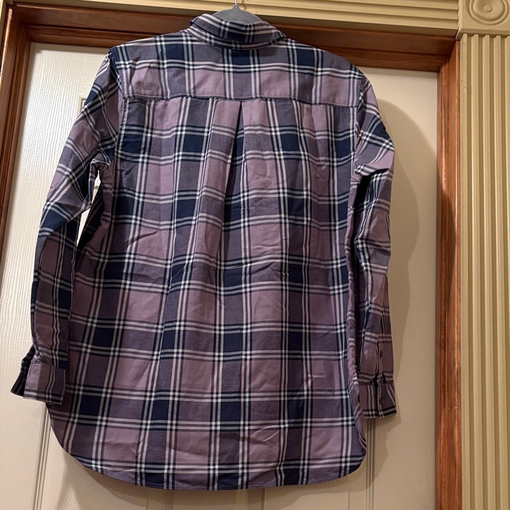 Eddie Bauer Blue and Purple Flannel Shirt - Picture 4 of 4